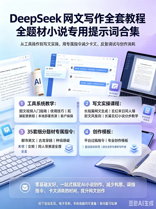 DeepSeek 网文写作全套教程 全题材小说专用提示词合集-木木暖资源杂货铺