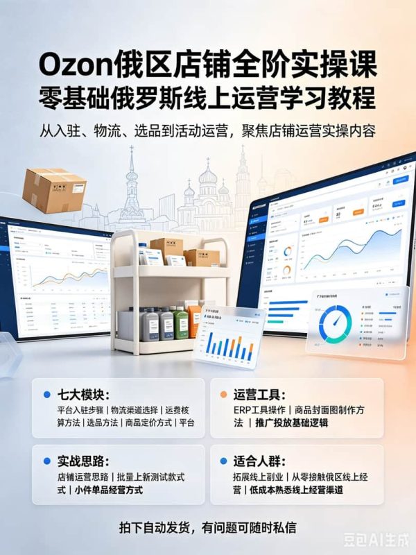 Ozon俄区运营实操课-木木暖资源杂货铺
