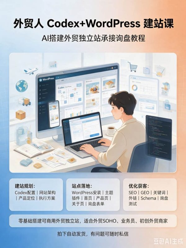Codex+WordPress外贸建站课-木木暖资源杂货铺