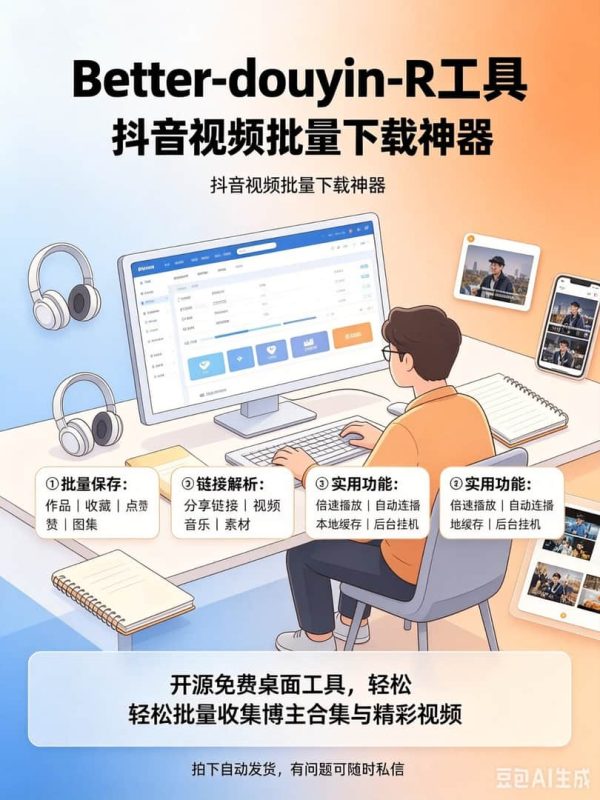 抖音视频批量下载神器-木木暖资源杂货铺