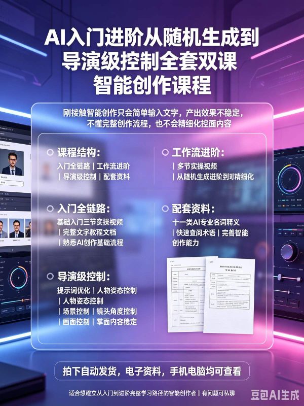 AI 创作从随机生成到导演级控制系统教程 入门到高阶-木木暖资源杂货铺