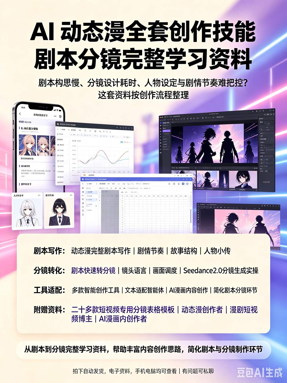 AI 漫剧全套指令文档 人物分镜小说改编参考-木木暖资源杂货铺