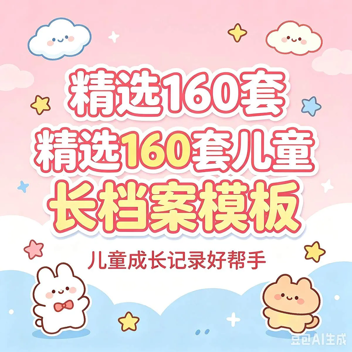 儿童成长档案Word模板160套（男生女生通用），送图片插入-木木暖资源站