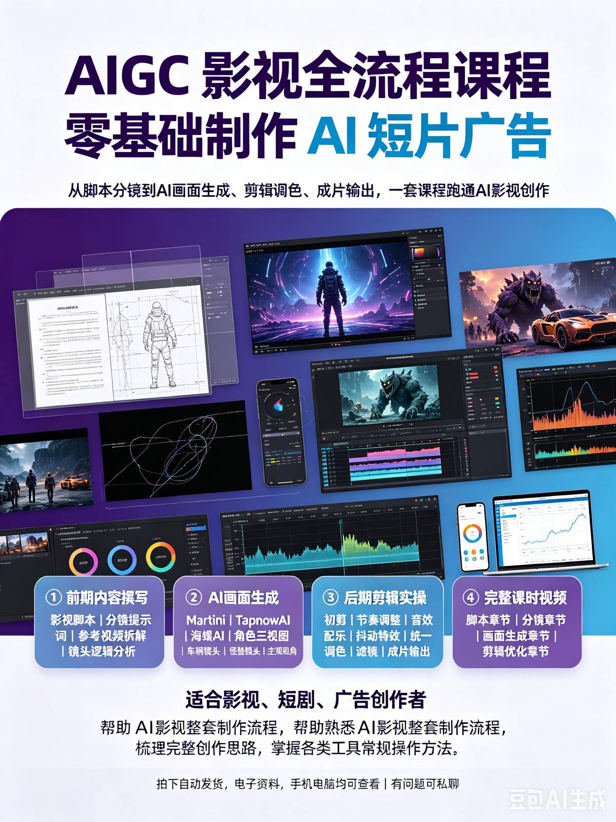 AIGC 影视全流程课程 零基础制作 AI 短片广告