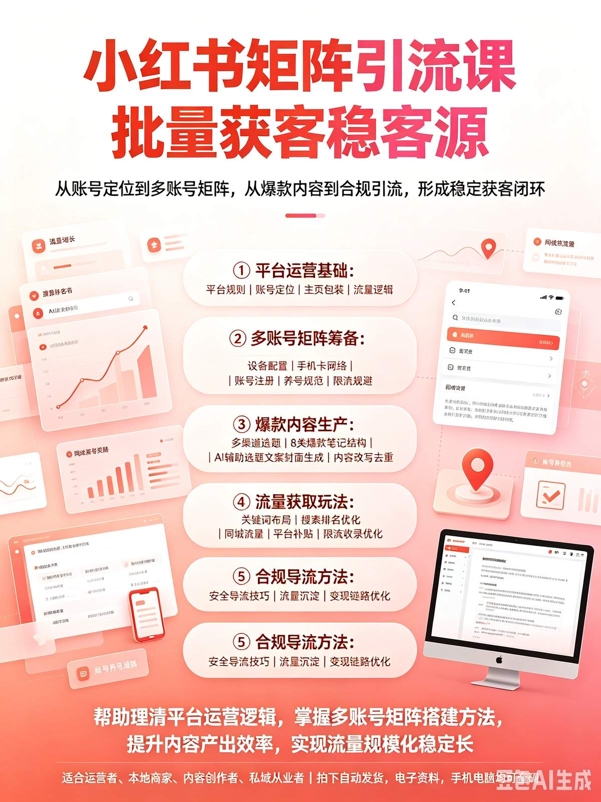 小红书矩阵引流课 批量获客稳客源-木木暖资源杂货铺