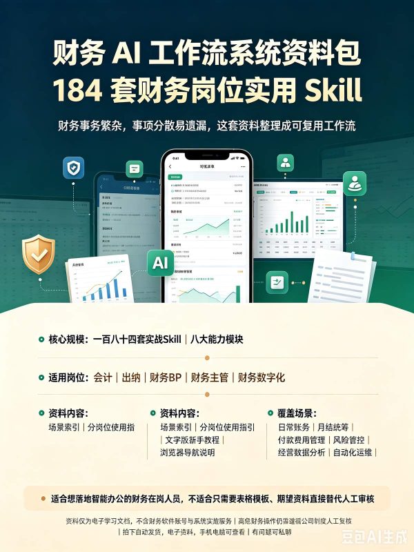 财务AI工作流184套Skill-木木暖资源杂货铺