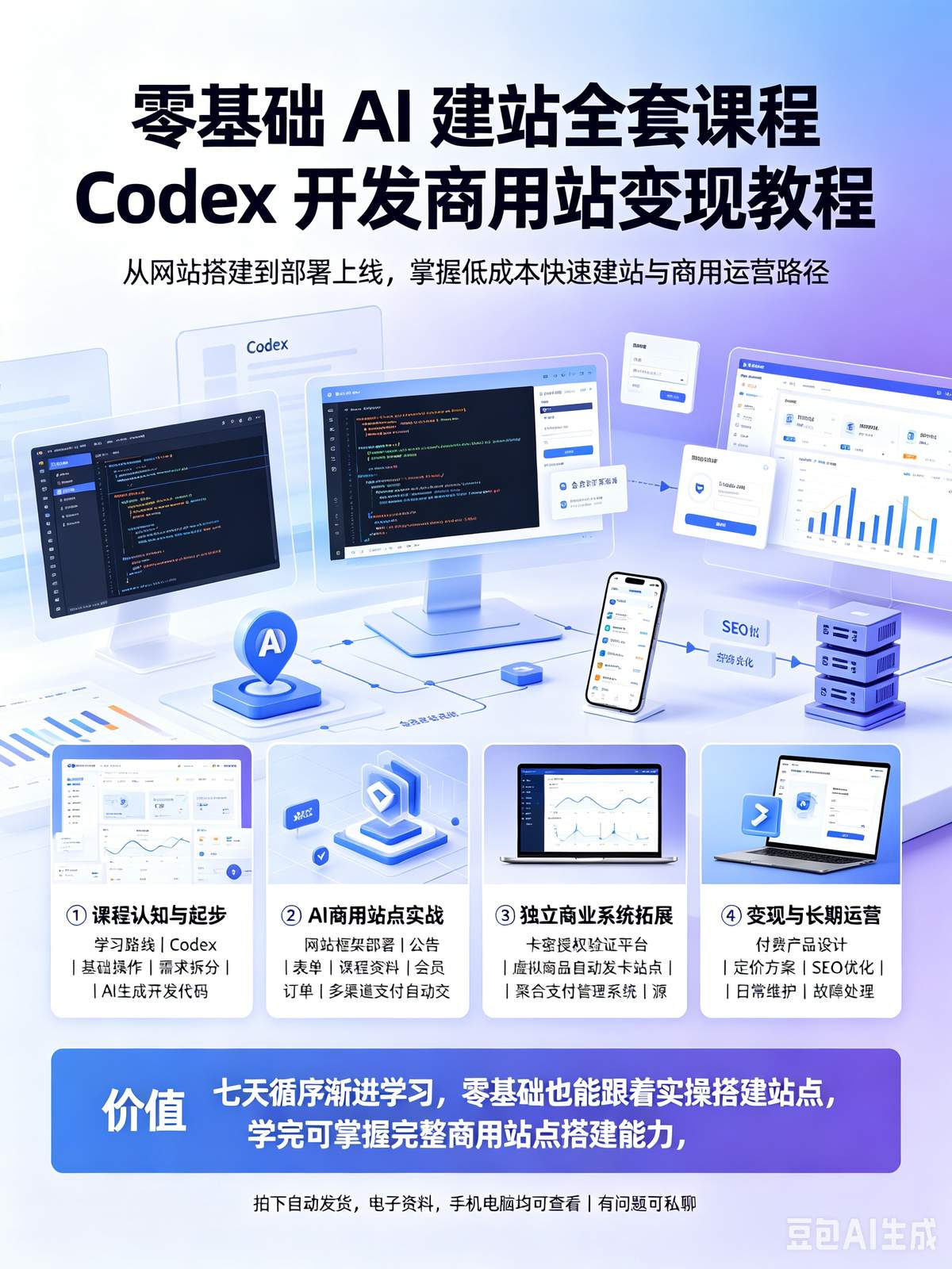 零基础 AI 建站全套课程 Codex 开发商用站变现教程 - 详细介绍与使用教程