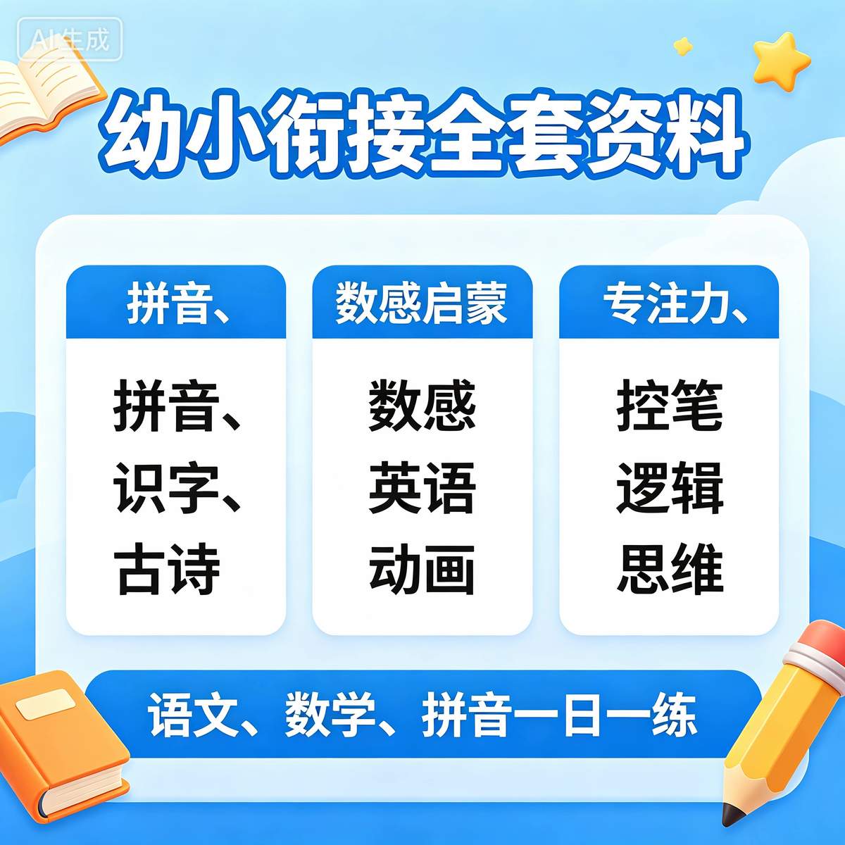 幼小衔接全套电子资料|幼儿园大班必备-木木暖资源杂货铺
