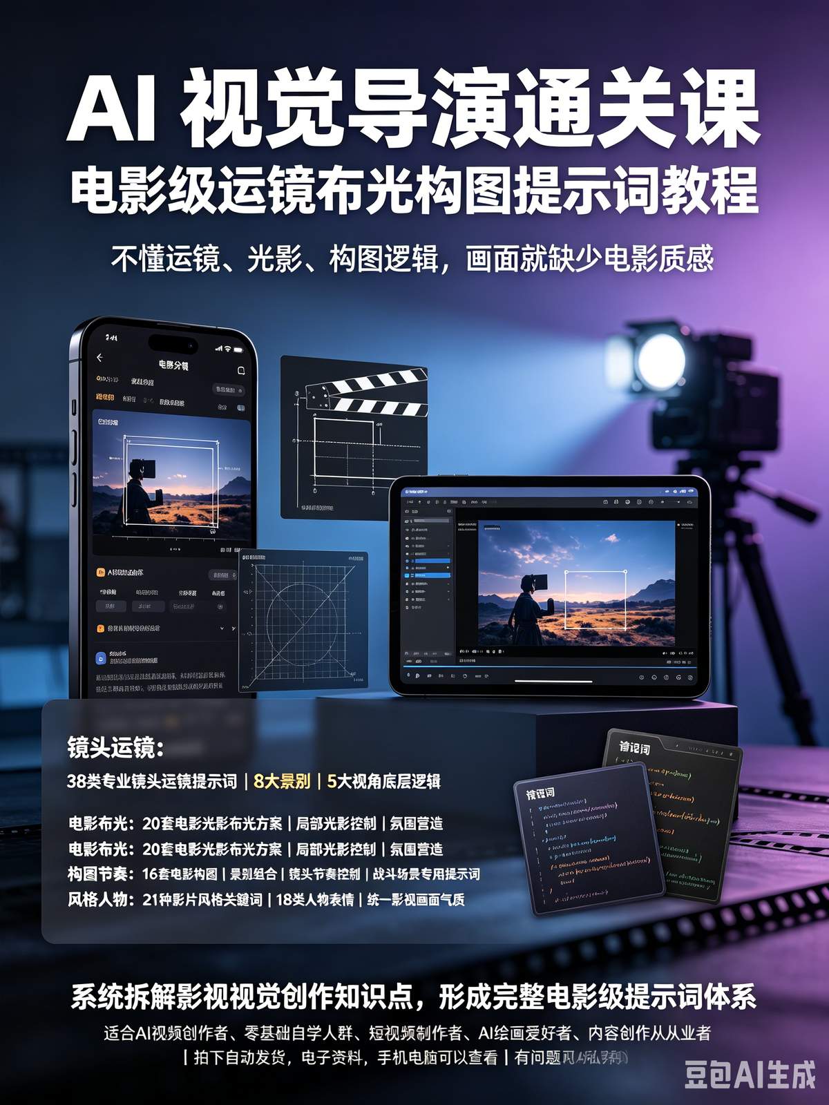 AI 视觉导演通关课 电影级运镜布光构图提示词教程 - 详细介绍与使用教程