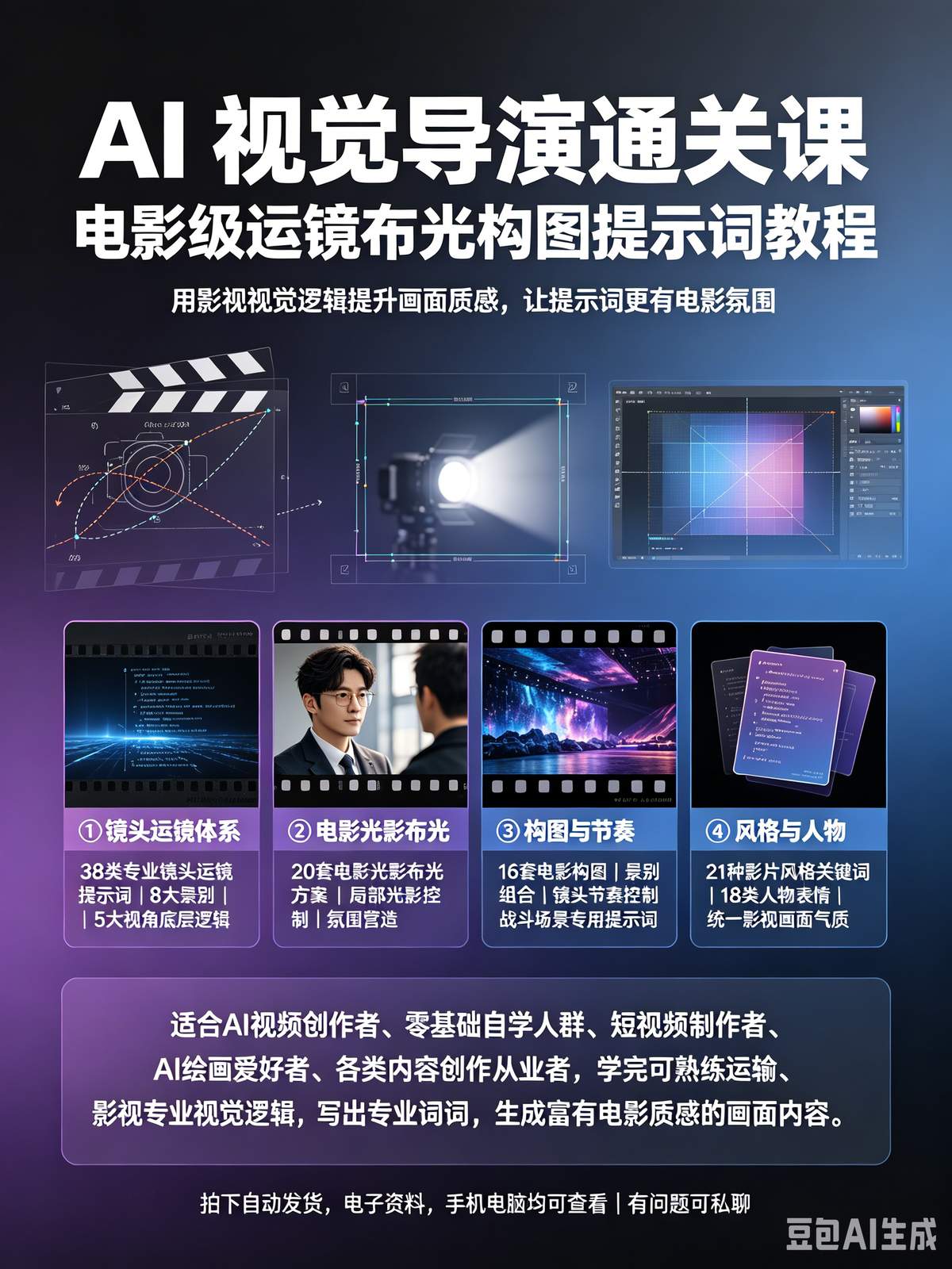 AI 视觉导演通关课 电影级运镜布光构图提示词教程 - 详细介绍与使用教程