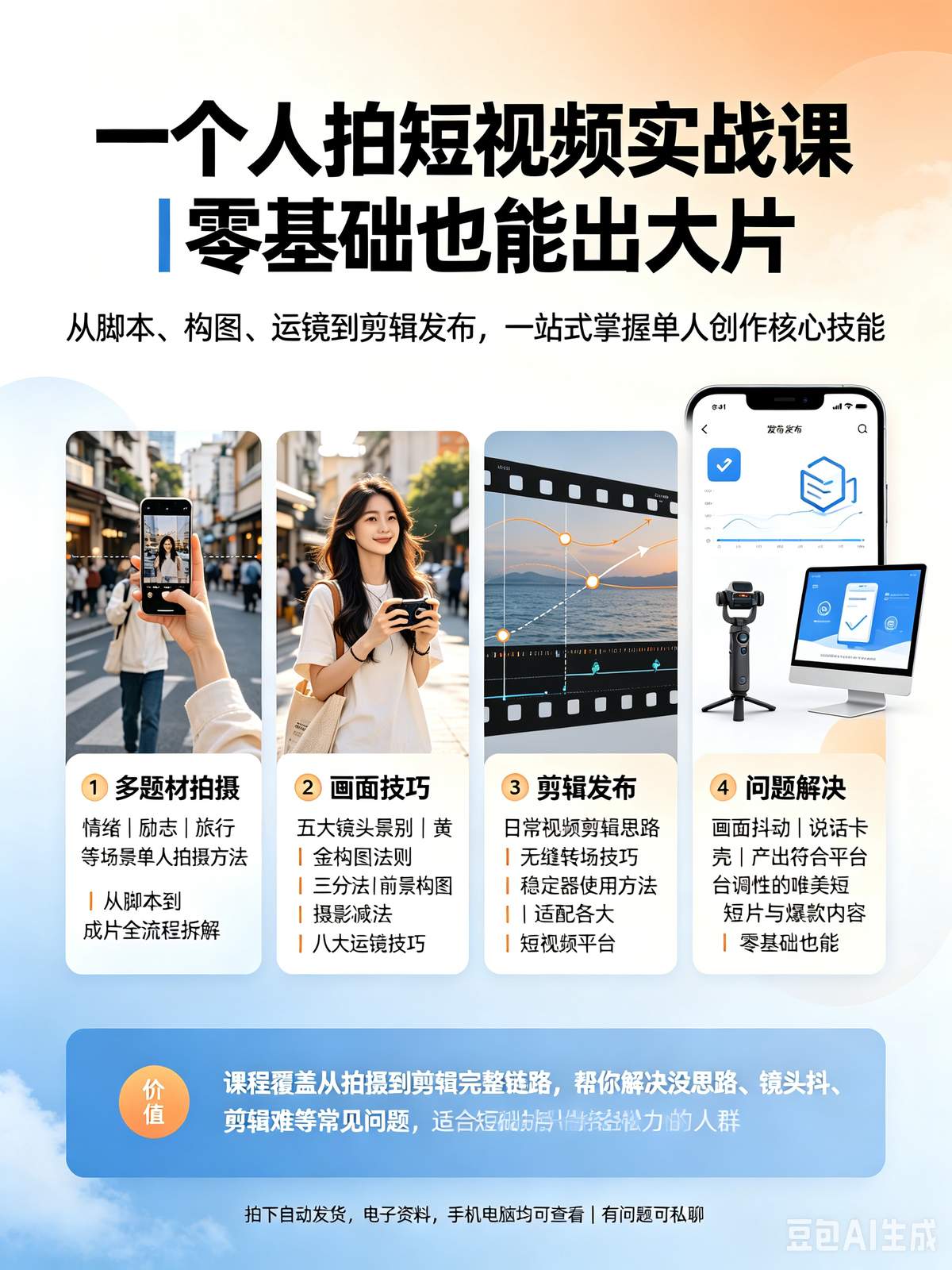 一个人拍短视频实战课|零基础也能出大片 - 详细介绍与使用教程