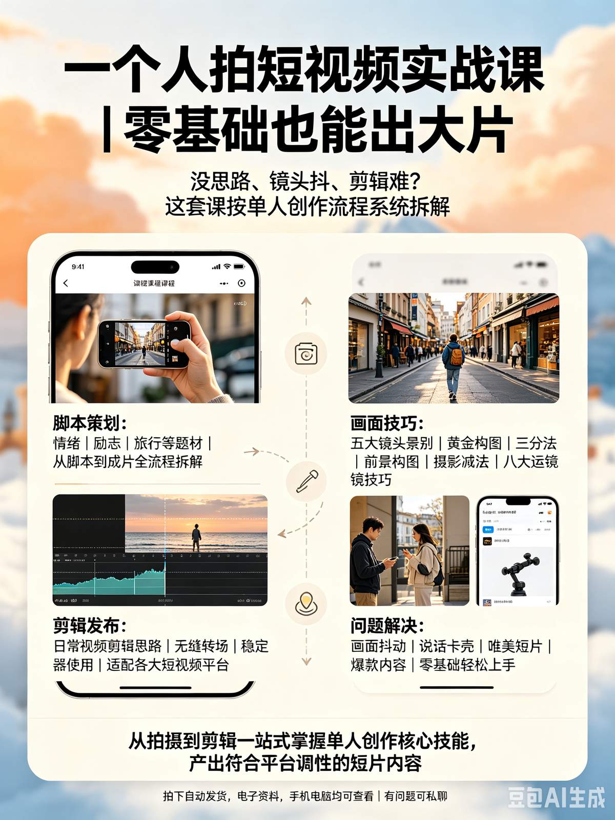 一个人拍短视频实战课|零基础也能出大片 - 详细介绍与使用教程