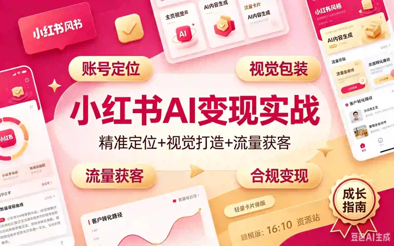 小红书AI变现实战成长指南｜精准定位+视觉打造+可复制流量获客体系-木木暖资源站