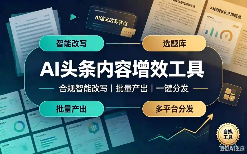 AI头条内容增效工具教程｜合规智能改写 批量内容产出 多平台一键分发-木木暖资源站