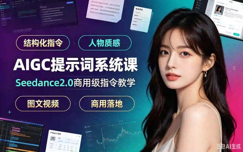 AIGC提示词系统课程｜Seedance2.0商用级指令教学 图文视频全场景落地-木木暖资源站