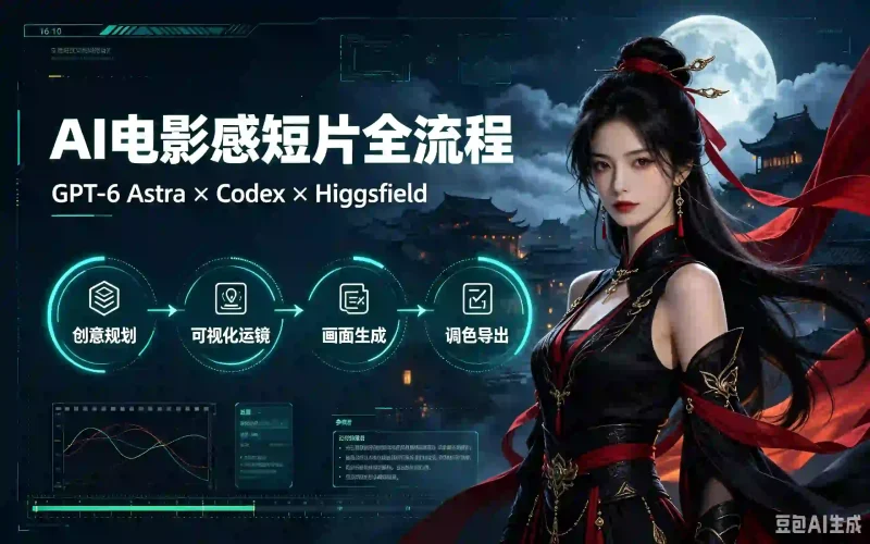 GPT-6 Astra×Codex AI视频制作教程｜Higgsfield可视化运镜 电影感短片全流程实战-木木暖资源站