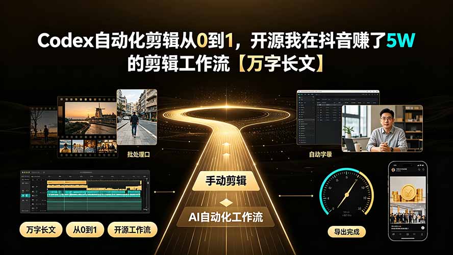 Codex自动化剪辑从0到1，开源我在抖音赚了5W 的剪辑工作流【万字长文】-木木暖资源杂货铺